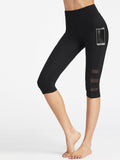 Leggings women mesh splice fitness slim black legging sportswear clothing new leggins hot bodybuilding