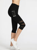 Leggings women mesh splice fitness slim black legging sportswear clothing new leggins hot bodybuilding